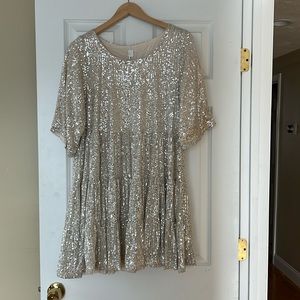 Sequin, flowy mini dress